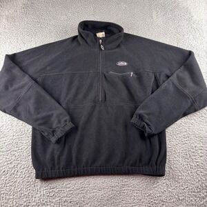 Vintage‎ Hind Fleece Pullover Jacket 1/2 Zip Mens Medium Black Made USA